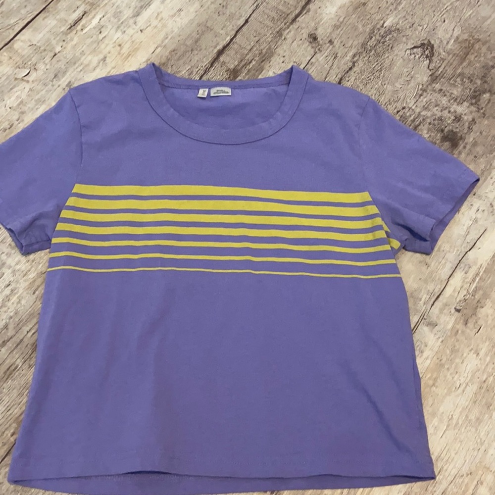 Purple Zine croptop with green lines